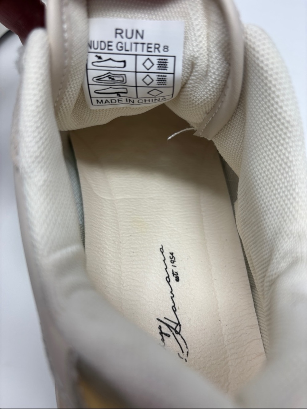 Vintage Havana run nude glitter 8 Neutral Beige Women's Athletic Sneakers - Picture 10 of 11